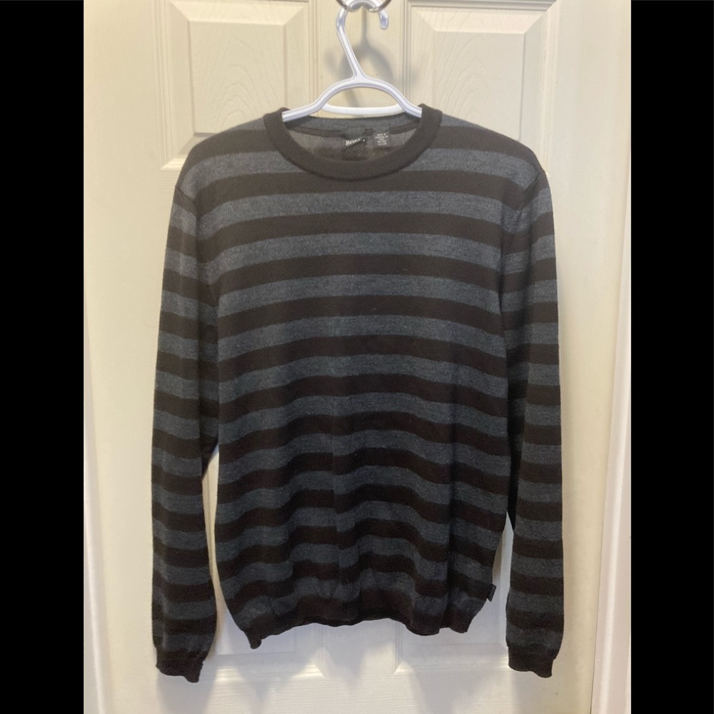 Hugo boss striped slim fit sweater XL virgin wool
